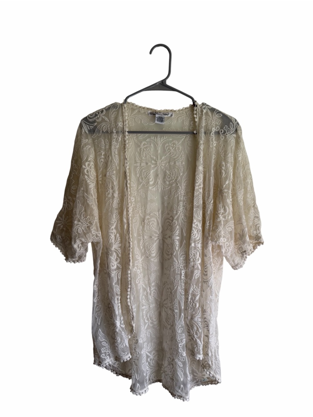 Sans Souci Cream Lace Cardigan Shawl